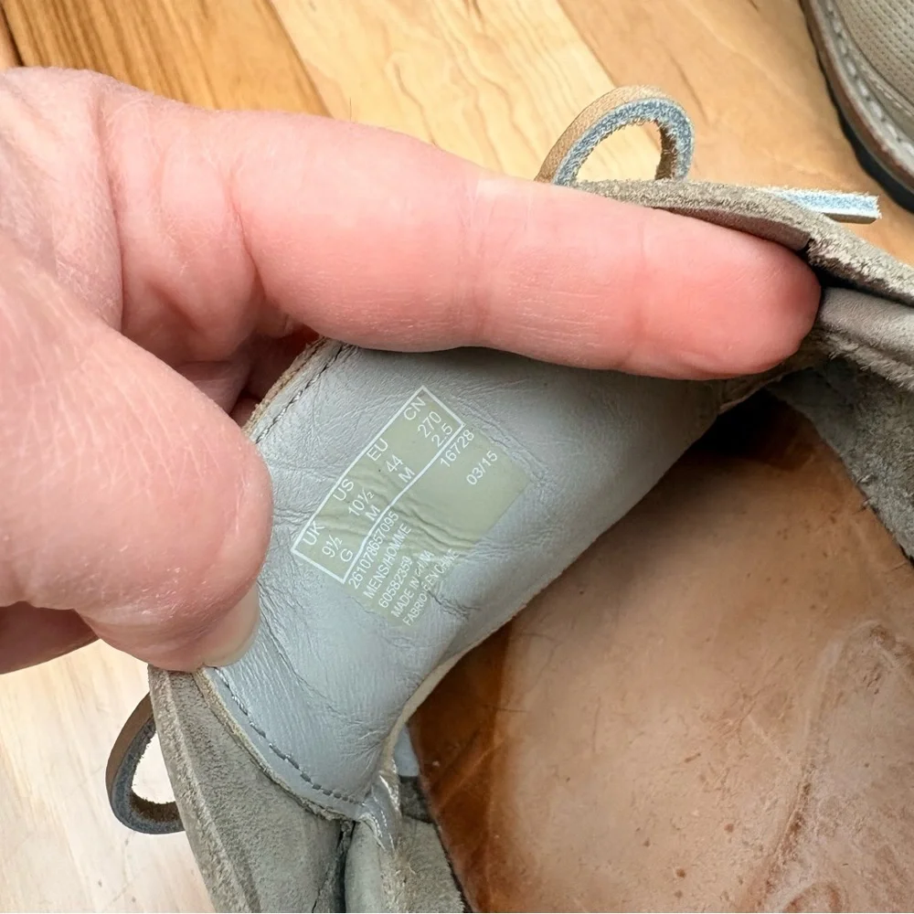 Clarks Grafted Sail Boat Shoe Gray Perforated Leather Men’s Sz 10.5